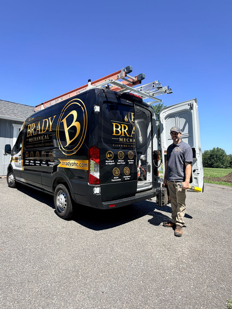 Brady Mechanical service van loaded and ready for a plumbing and heating call